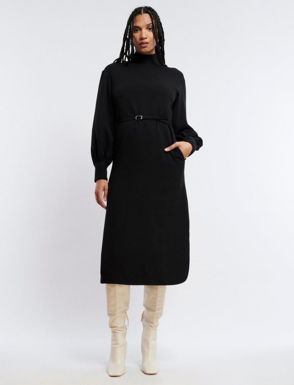 Bcbg Skai Midi Dress Black Beauty