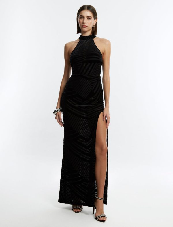 Bcbg Allegra Halter Gown Black