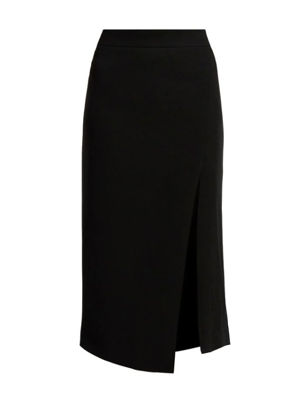 Bcbg Front Slit Midi Skirt Black Beauty - Image 7