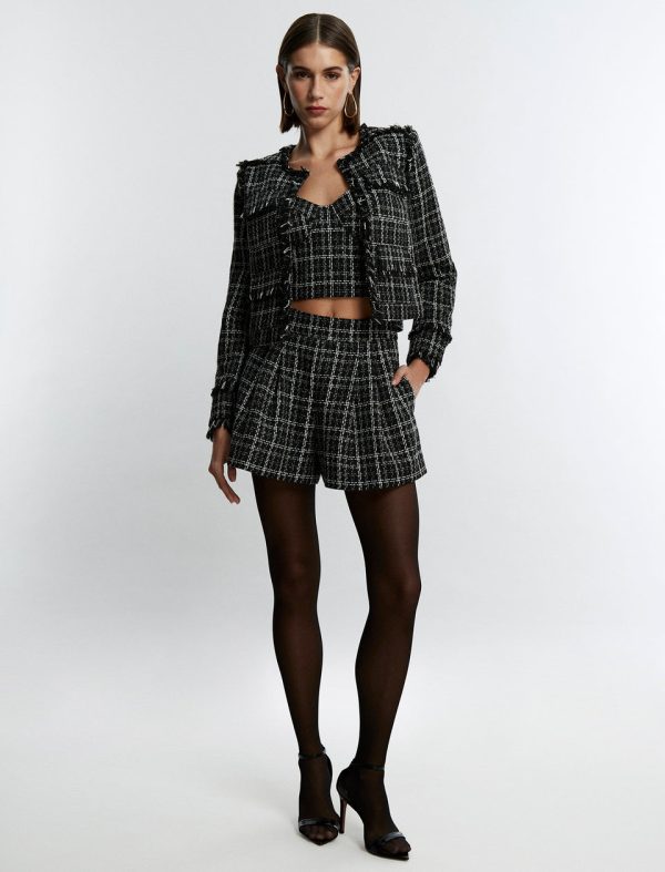 Bcbg Bobbie Tweed Jacket Black Combo