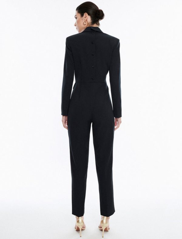 Bcbg Astoria Off-Shoulder Tuxedo Jumpsuit Black - Image 4