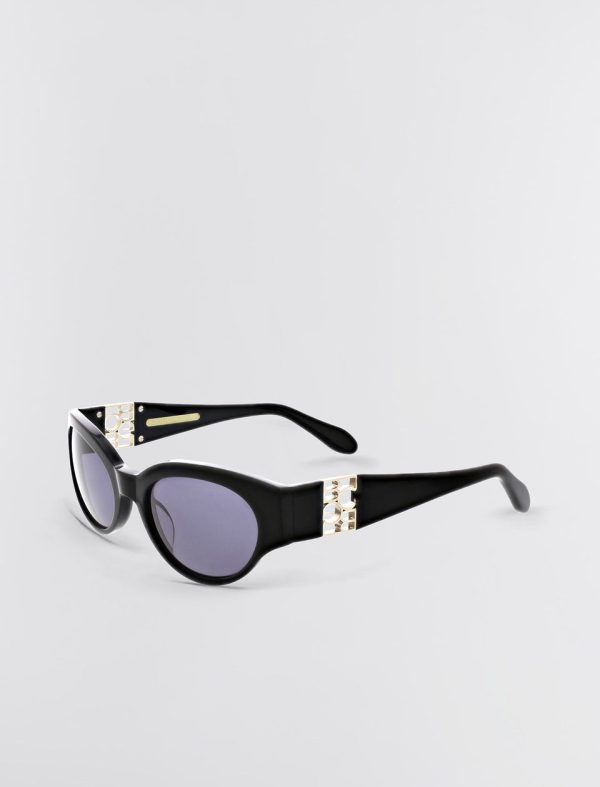 Bcbg Signature Oval Icon Sunglasses Black