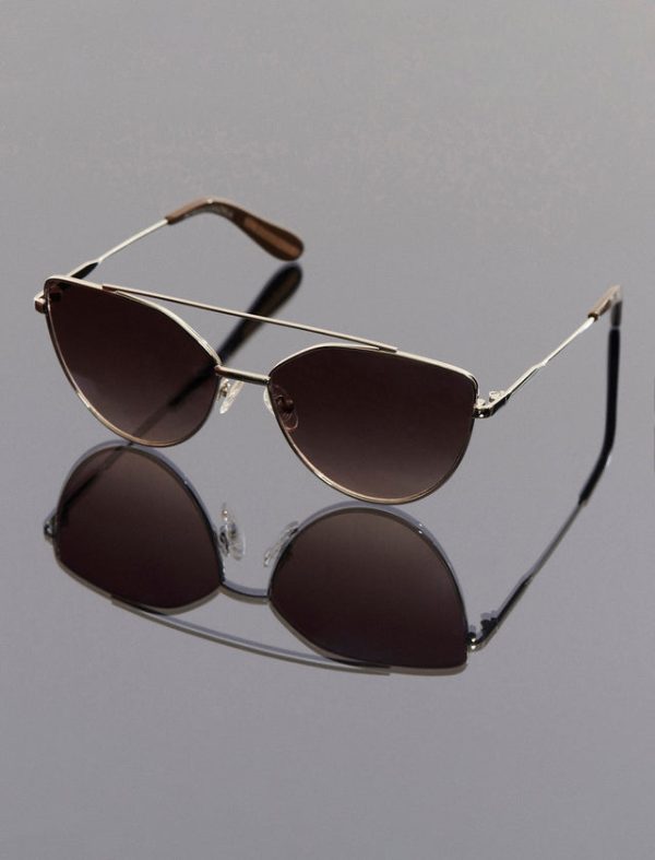 Bcbg Aviator Hybrid Sunglasses Silver/Brown - Image 5