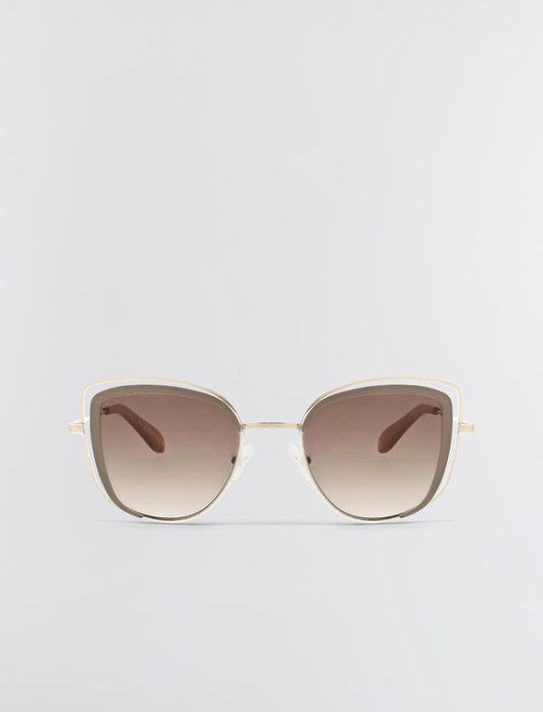 Bcbg Vented Cat Eye Sunglasses Light Gold/Taupe - Image 3