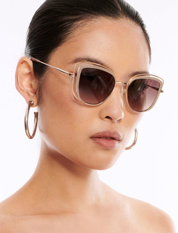 Bcbg Vented Cat Eye Sunglasses Light Gold/Taupe - Image 4