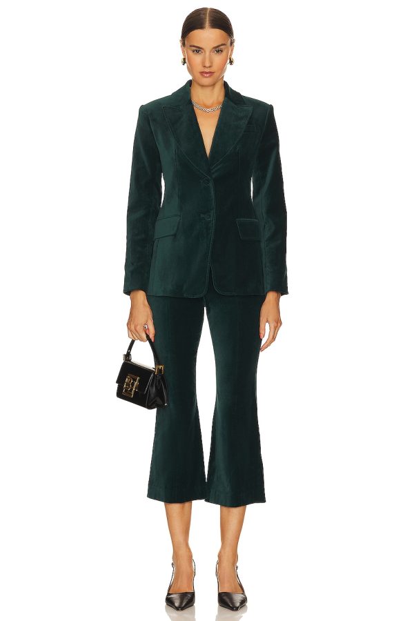 Bcbg Velvet Blazer Emerald - Image 2