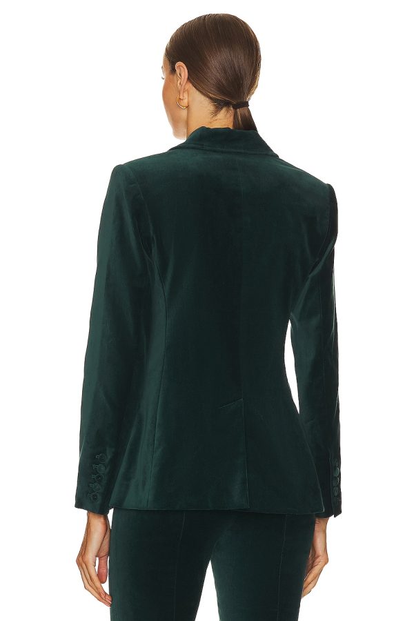 Bcbg Velvet Blazer Emerald - Image 4