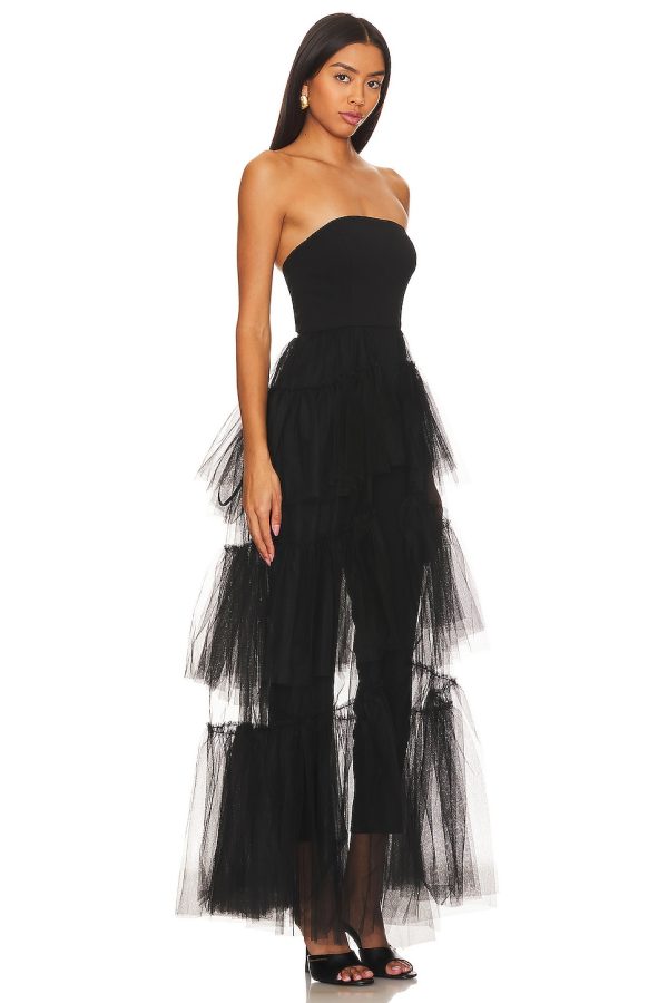 Bcbg Ruffle Jumpsuit Black - Image 3