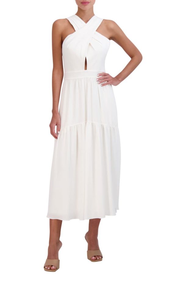 Bcbg Sleeveless A-Line Dress Gardenia