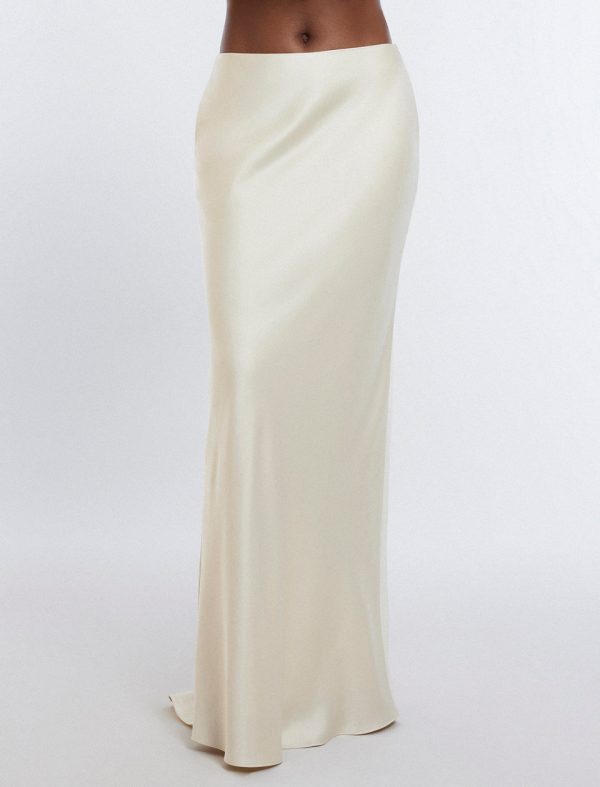 Bcbg Satin Maxi Skirt Champagne - Image 2