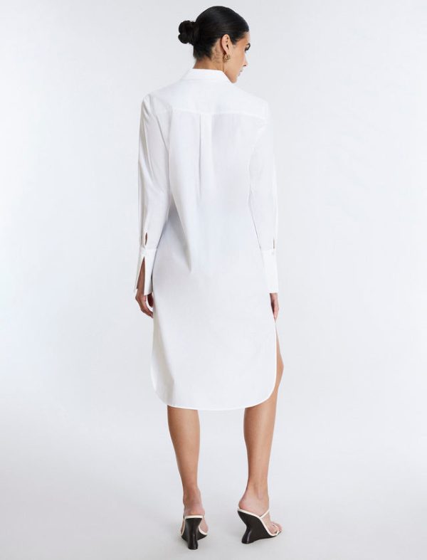 Bcbg Cotton Poplin Shirt Dress White - Image 4