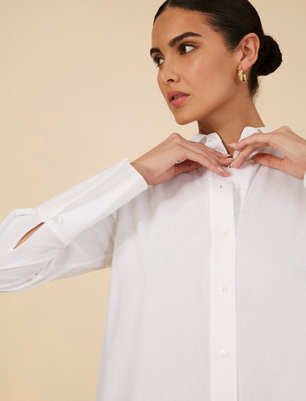 Bcbg Cotton Poplin Shirt Dress White - Image 7