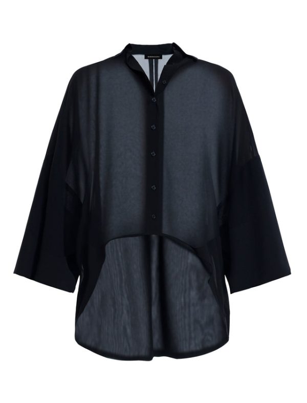 Bcbg Button-Up Batwing Top Black - Image 7