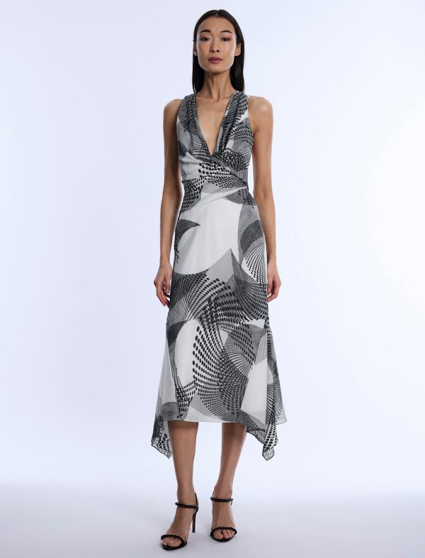 Bcbg 2025 Printed Cowl Halter Dress - Image 3