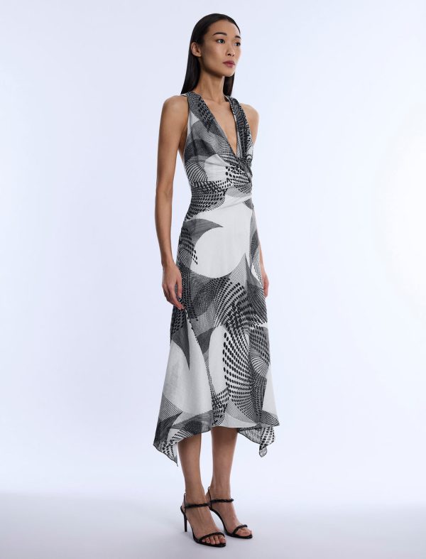 Bcbg 2025 Printed Cowl Halter Dress - Image 4