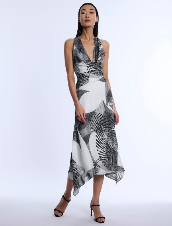 Bcbg 2025 Printed Cowl Halter Dress - Image 5