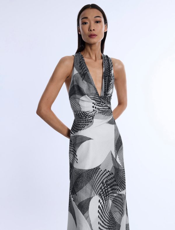 Bcbg 2025 Printed Cowl Halter Dress - Image 6