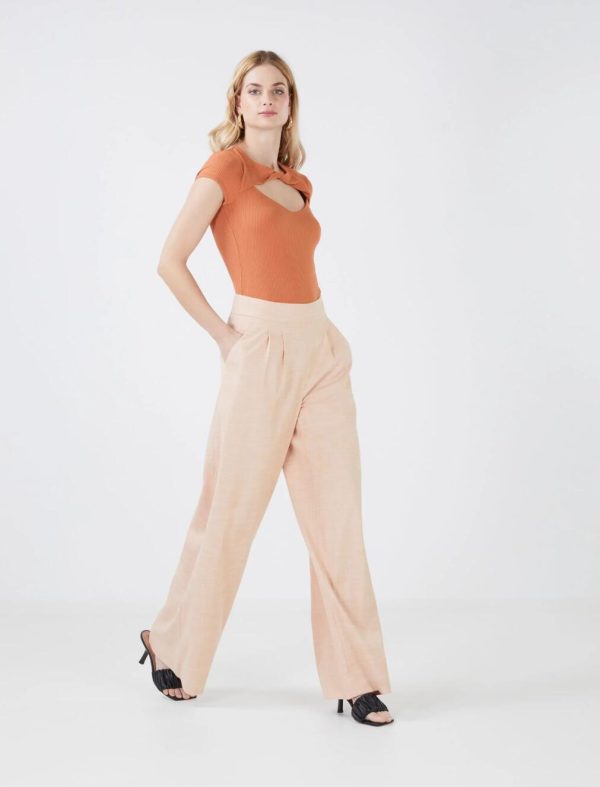 BCBG ALESSI WIDE-LEG PANT - RAW SIENNA - Image 2