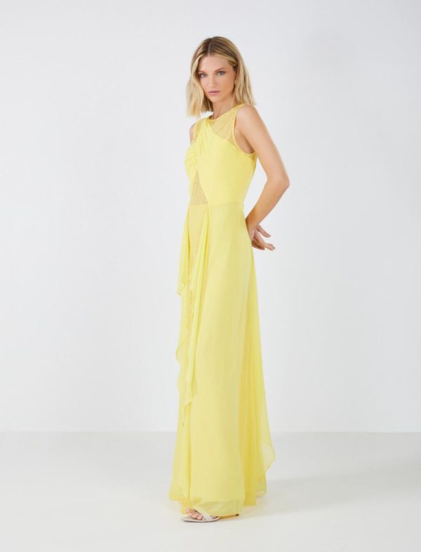 BCBG ALESSIA EVENING DRESS - YELLOW CREAM - Image 3