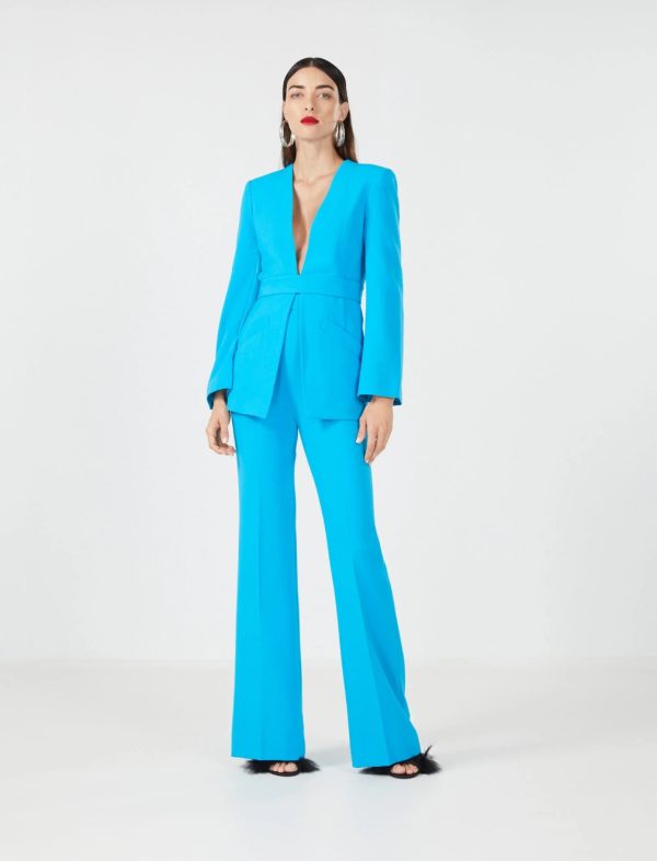 BCBG ALESSIA OPEN-BACK BLAZER - VIVID BLUE