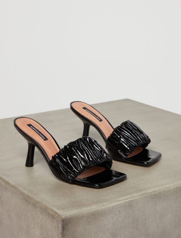 Bcbg Dallas Crinkle Patent Mule Sandal