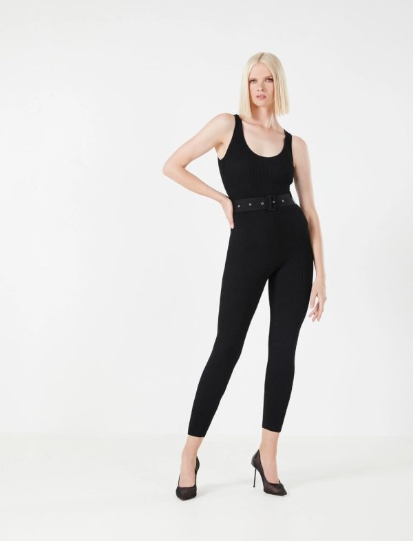 BCBG DANIELLA KNIT JUMPSUIT - BLACK