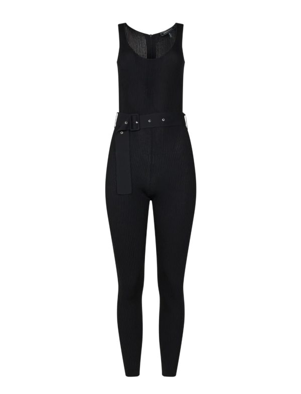 BCBG DANIELLA KNIT JUMPSUIT - BLACK - Image 4