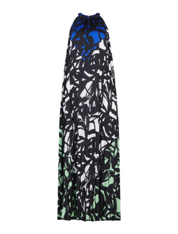 BCBG ALFREDO PLEATED HALTER DRESS - MULTICOLOR - Image 6