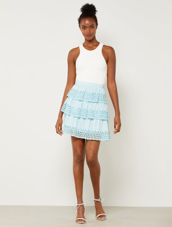 Bcbg Dinah Eyelet Ruffle Skirt - Image 15