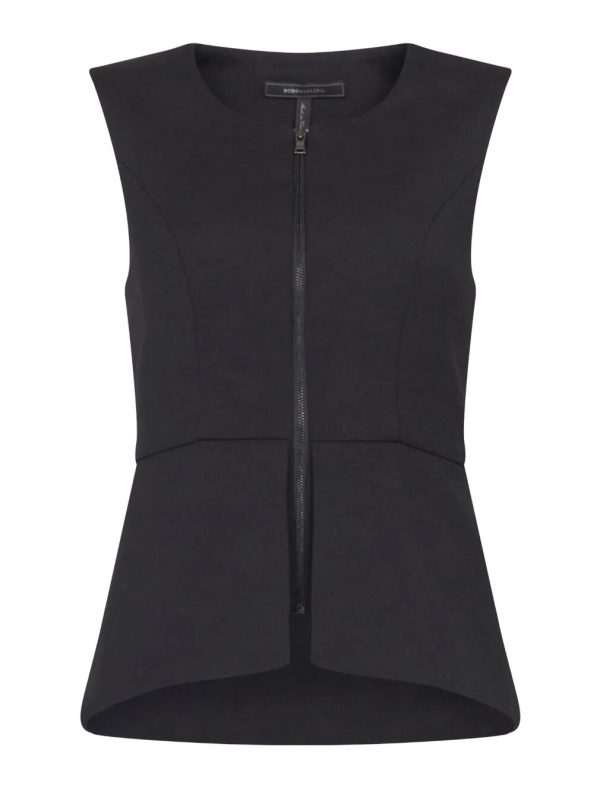 BCBG TOP ABRIELLE SLEEVELESS PEPLUM TOP - BLACK - Image 6