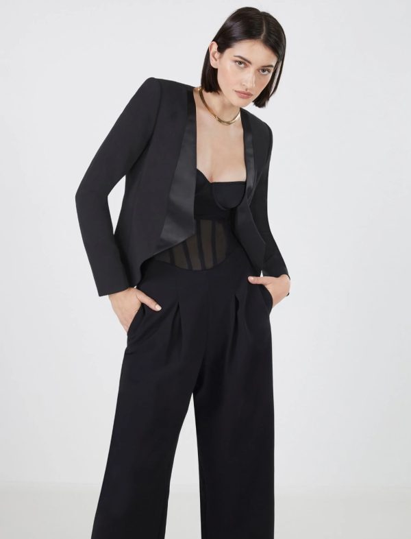 BCBG ALONZO STRUCTURED BLAZER - BLACK BEAUTY - Image 3