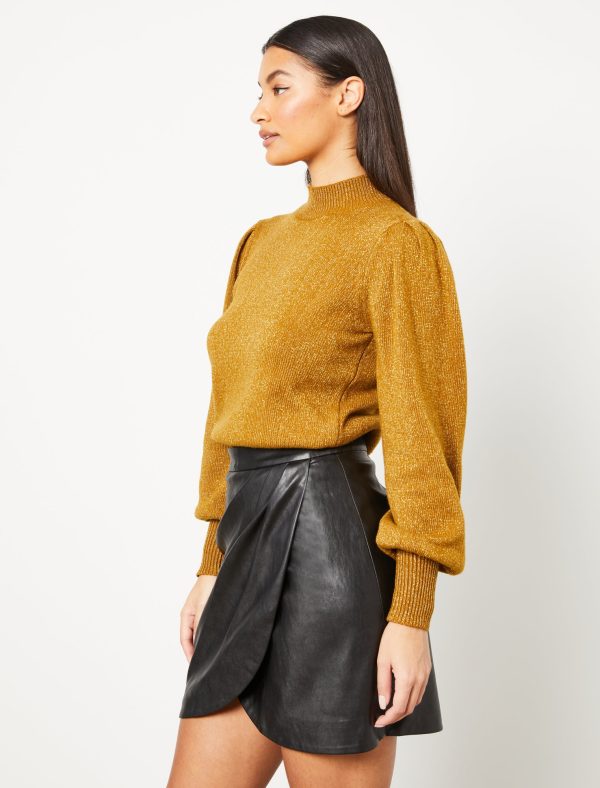 Bcbg Faux Leather Wrap Mini Skirt - Image 5