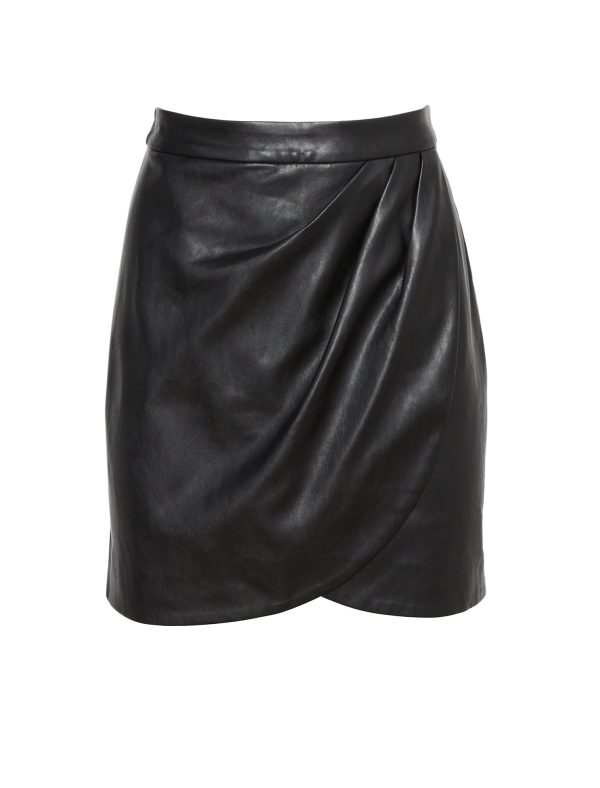 Bcbg Faux Leather Wrap Mini Skirt - Image 8