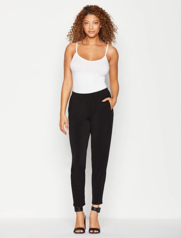 BCBG FLAT-FRONT TAPERED PANT BCBGENERATION - BLACK - Image 2