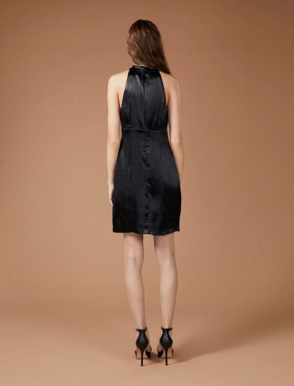 BCBG HALTER KEYHOLE MINI DRESS - BLACK - Image 3