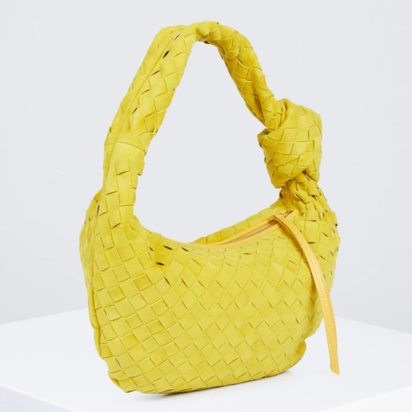 BCBG ANGELA SUEDE SHOULDER BAG - YELLOW