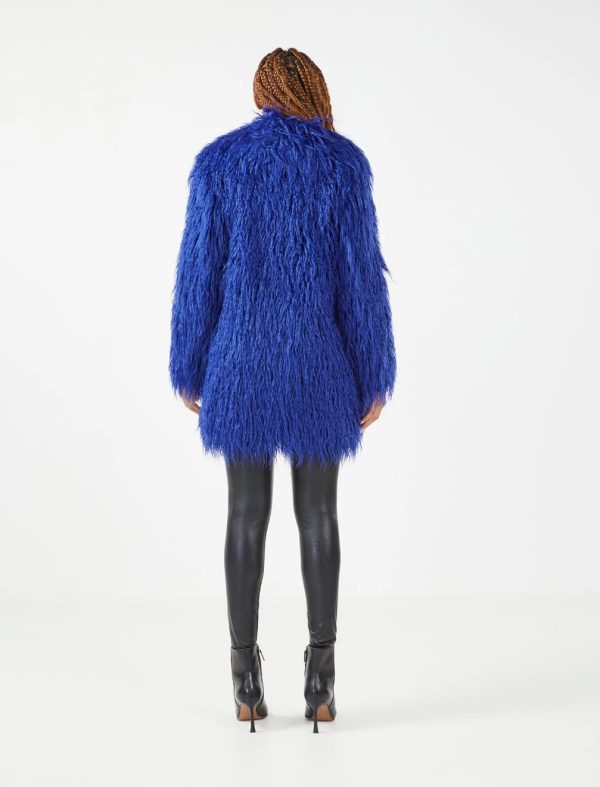 BCBG ARTIC FAUX FUR COAT - SPECTRUM BLUE - Image 4