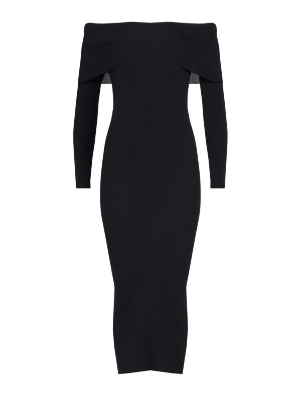 BCBG ARTURO OFF-THE-SHOULDER SWEATER DRESS - BLACK BEAUTY - Image 5