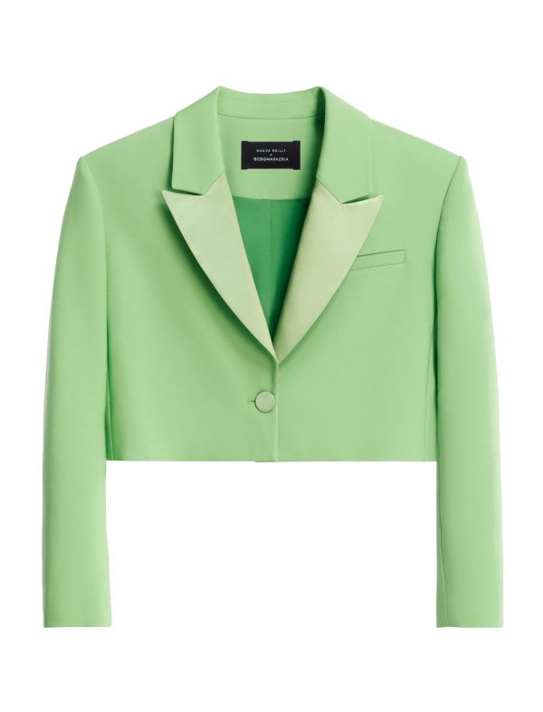 BCBG ASHLAND CROPPED JACKET - GRASS GREEN - Image 6